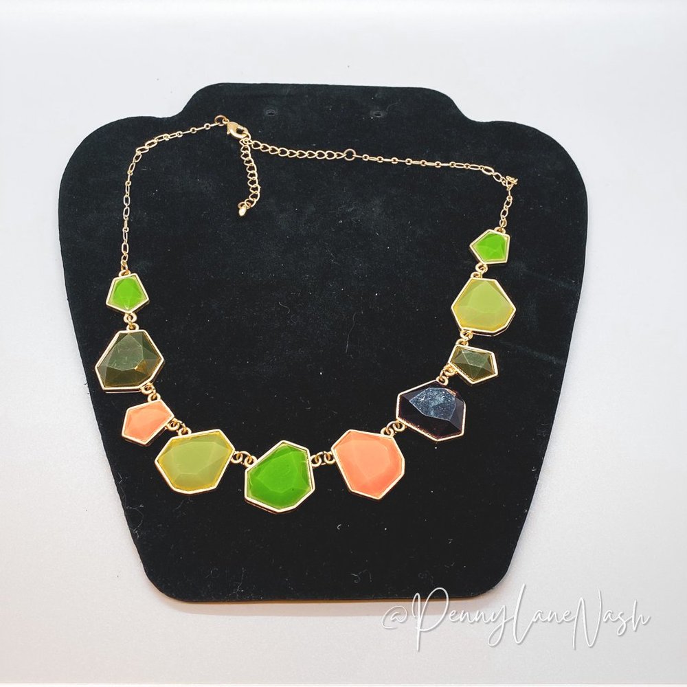 Vintage Multicolor Geometric Necklace - Picture 3 of 3